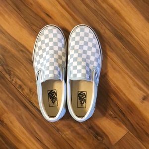 Vans -light blue and white checked Vans . Good condition.